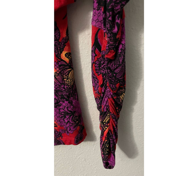 Free People We The Free Red Floral Long Sleeve Top Size Small - Picture 4 of 6